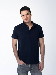 Мужская рубашка ПОЛО тёмно-синяя